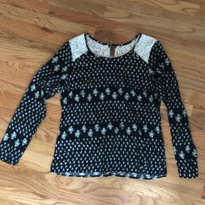 Black long sleeved top